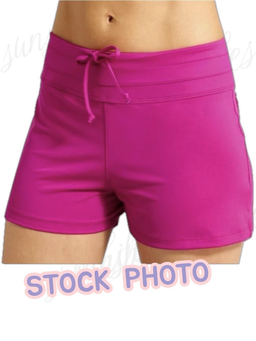 Athleta ☀️UPF 50+☀️ FUN in the SUN Fuchsia Swim Shorts w/ Built-In Brief #153147